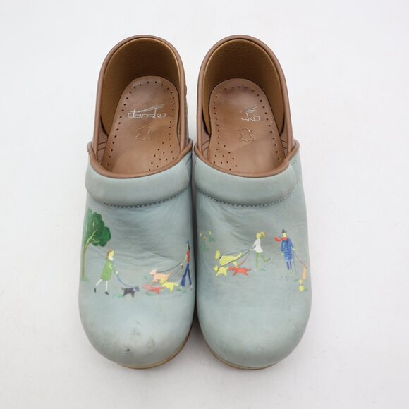 Dansko Clogs Nubuck Twin Pro Powder Blue Dog Walkers Women's Size EU 38 Slip-On - Picture 1 of 12